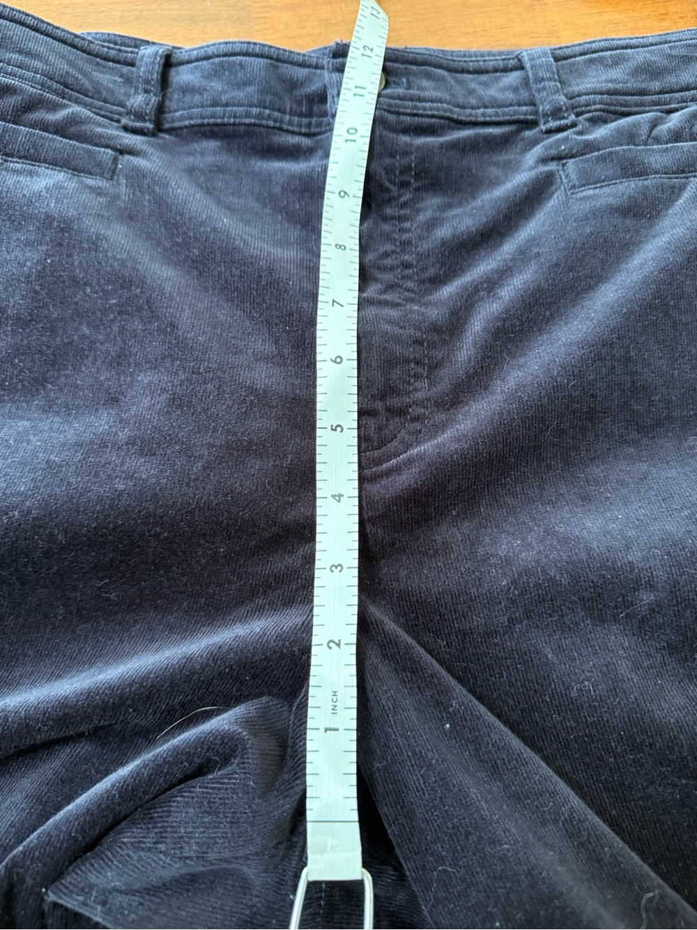 Talbots Navy Corduroy Straight Leg Pants Approx 38x31 Cotton Stretch - Picture 8 of 9